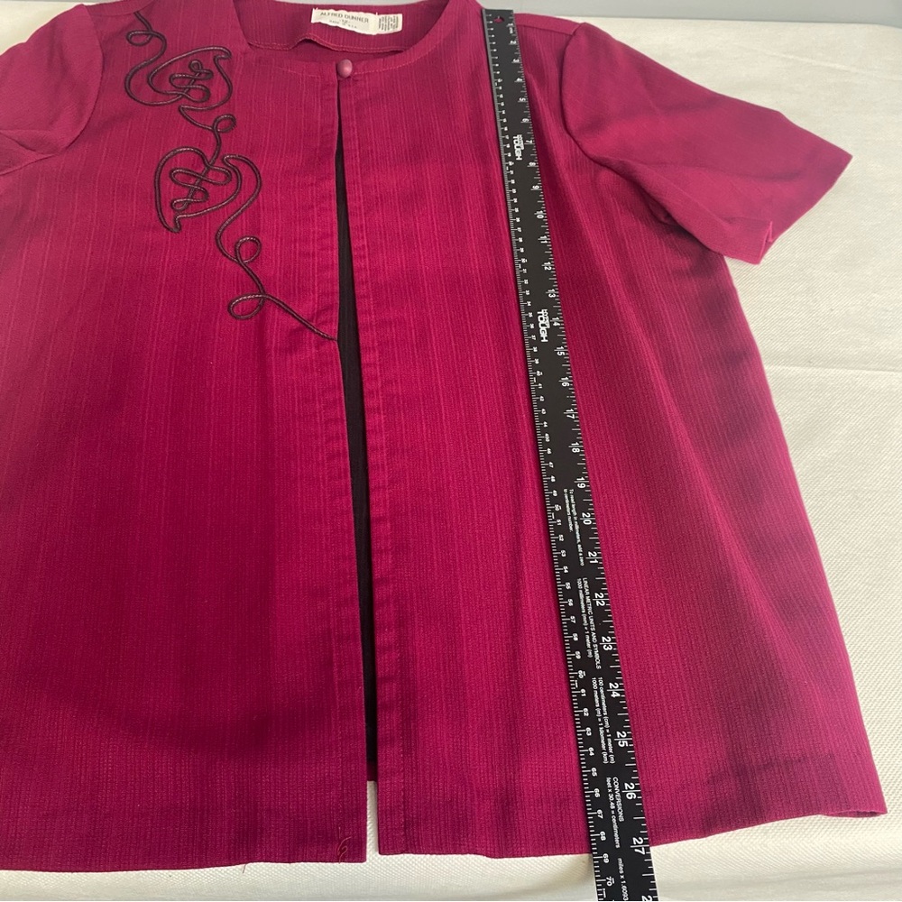 Alfred Dunner Deep Raspberry Open-Front Short Sleeve Tunic - Picture 10 of 12